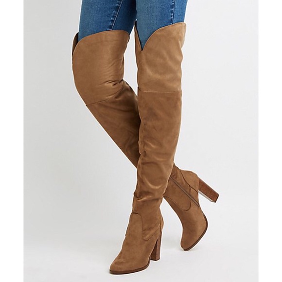 Charlotte Russe Shoes - Charlotte Russe Over the Knee Suede Heeled Boots